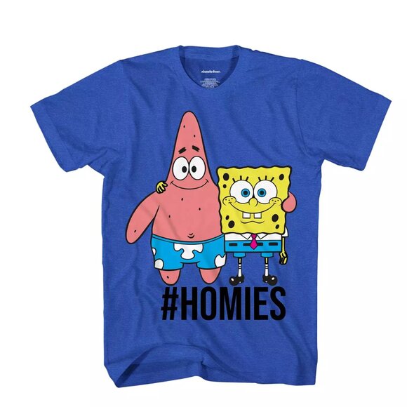 Nickelodeon SpongeBob SquarePants & Patrick Homies Blue Graphic Tee Boys Size M - Picture 1 of 3